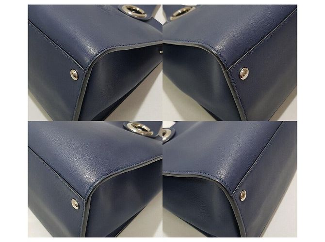 Burberry Borsa Tote Crest Grommet Blu - vista 7