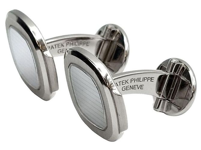 Patek Philippe Nautilus Manschettenknöpfe Weiß - Ansicht 3