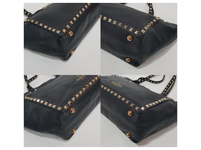 Valentino Borsa a Tracolla Rockstud Tote Nero - vista 8