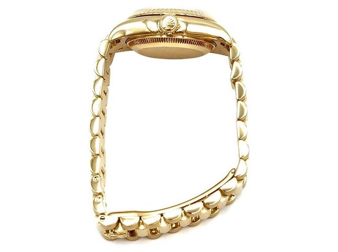 Rolex Datejust Gold Uhr mit Diamanten Gelb - Ansicht 3