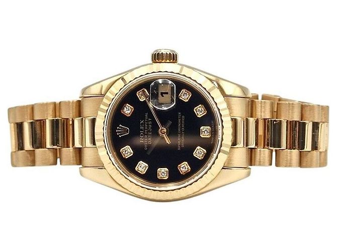 Rolex Datejust Gold Uhr mit Diamanten Gelb - Ansicht 4