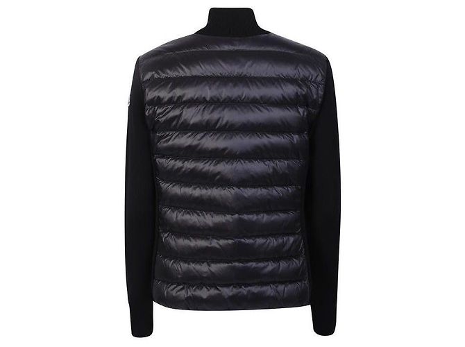 Moncler Gesteppter Wollcardigan mit Reißverschluss Schwarz - Ansicht 5