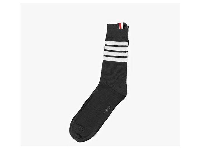 Thom Browne Calze a metà polpaccio a righe Nero - vista 5