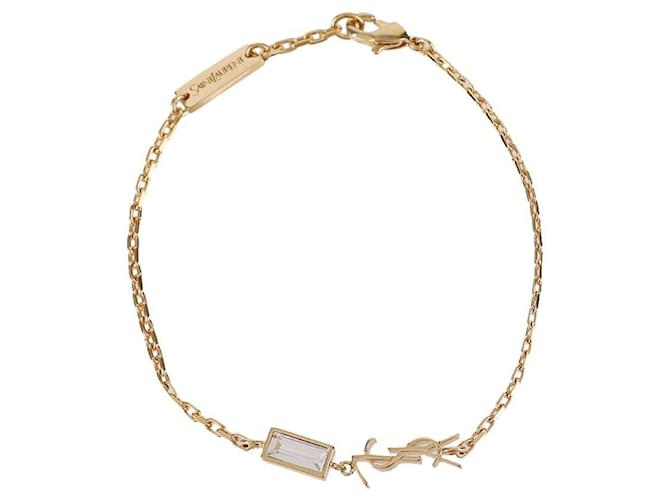 Saint Laurent Bracciale in metallo e strass D'oro - vista 3