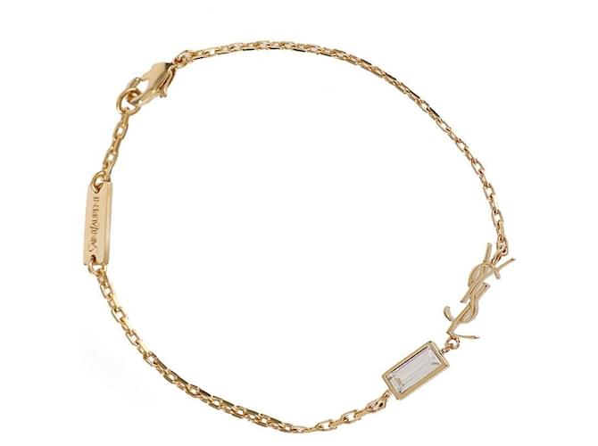 Saint Laurent Bracciale in metallo e strass D'oro - vista 5