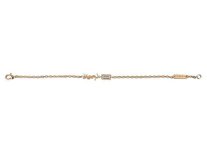 Saint Laurent Bracciale in metallo e strass D'oro - vista 6