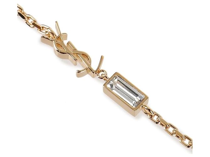 Saint Laurent Bracciale in metallo e strass D'oro - vista 7
