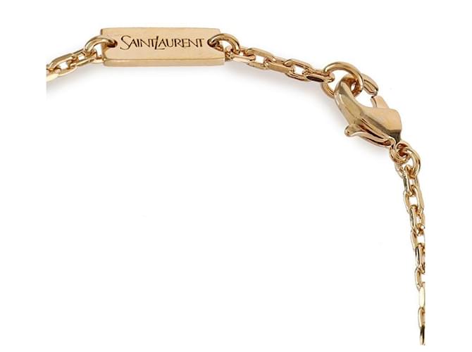 Saint Laurent Bracciale in metallo e strass D'oro - vista 8