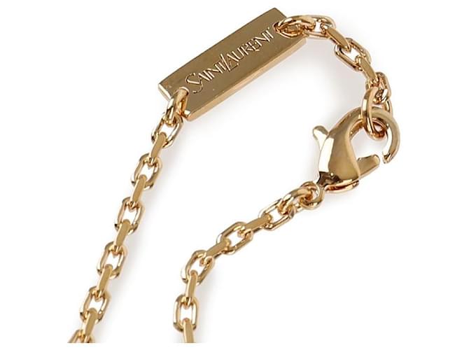 Saint Laurent Bracciale in metallo e strass D'oro - vista 9