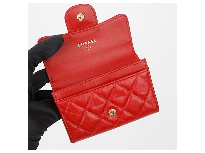 Chanel Kartenetui mit Klappe Rot - Ansicht 8