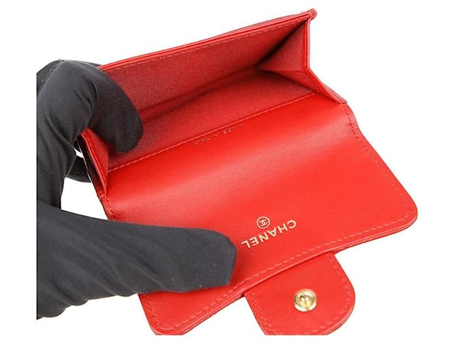 Chanel Kartenetui mit Klappe Rot - Ansicht 9
