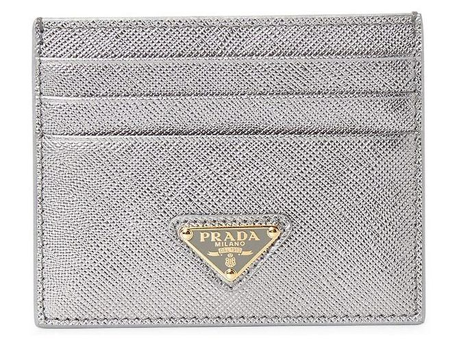 Prada Tarjetero Saffiano para mujer QHH Plata - vista 2