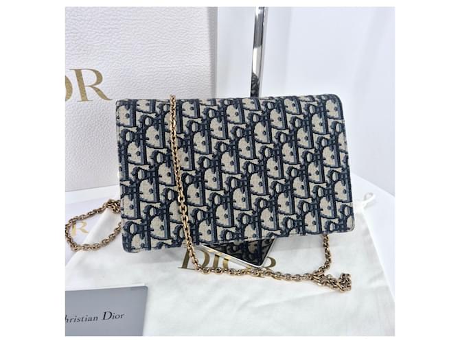 Dior Borsa a tracolla Oblique Saddle Chain Blu - vista 3