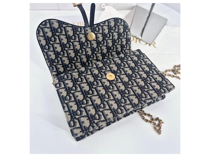 Dior Borsa a tracolla Oblique Saddle Chain Blu - vista 6