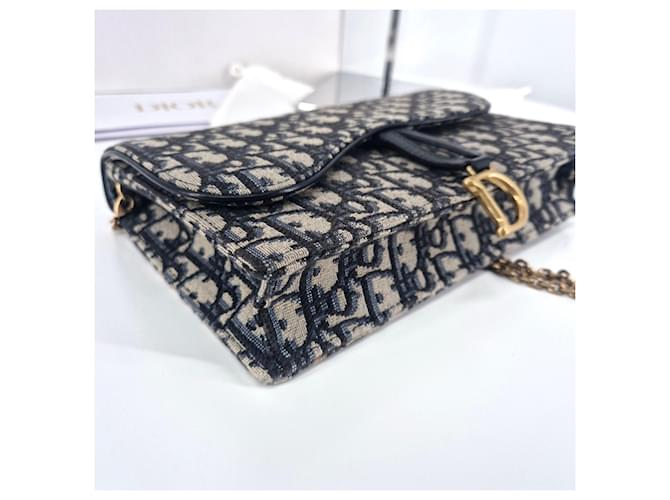Dior Borsa a tracolla Oblique Saddle Chain Blu - vista 8
