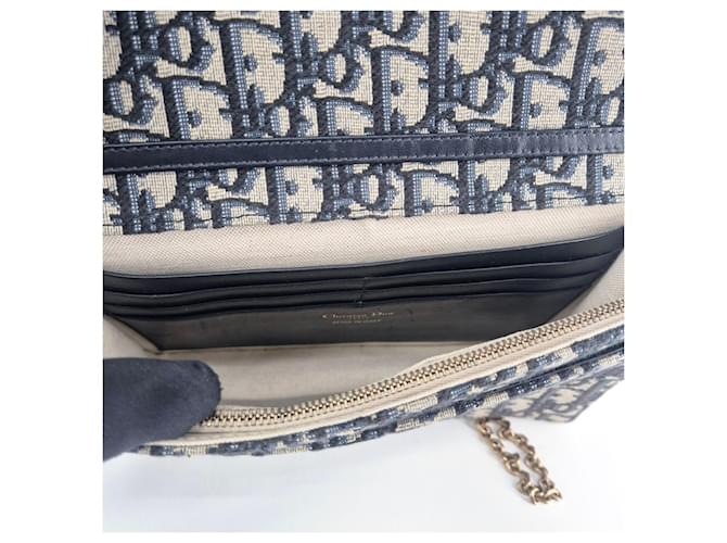 Dior Borsa a tracolla Oblique Saddle Chain Blu - vista 9