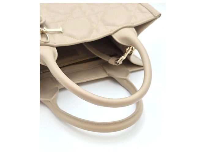 Dior Borsa Book Tote Small Cannage Powder Beige Marrone - vista 16