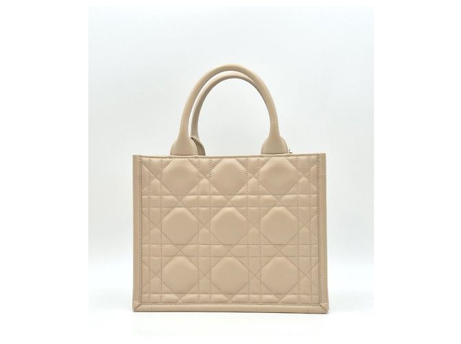 Dior Borsa Book Tote Small Cannage Powder Beige Marrone - vista 7