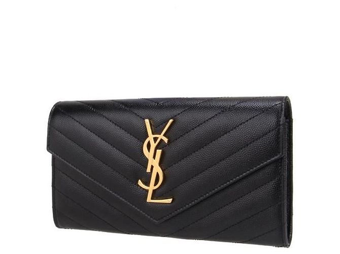 Saint Laurent Cartera larga con solapa Monogram Negro - vista 2