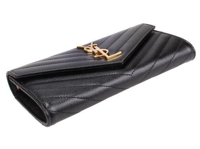 Saint Laurent Cartera larga con solapa Monogram Negro - vista 5