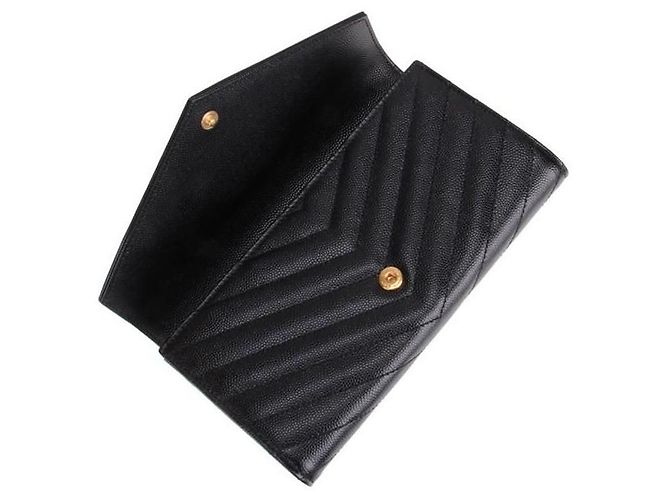 Saint Laurent Cartera larga con solapa Monogram Negro - vista 6