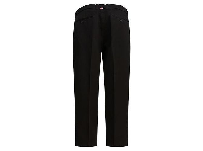 Thom Browne Pantaloni Chino Utility in Twill di Cotone Nero - vista 4