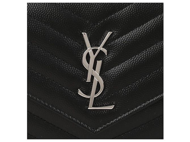 Saint Laurent Borsa a tracolla portafoglio con catena Cassandra Envelope Nero - vista 9