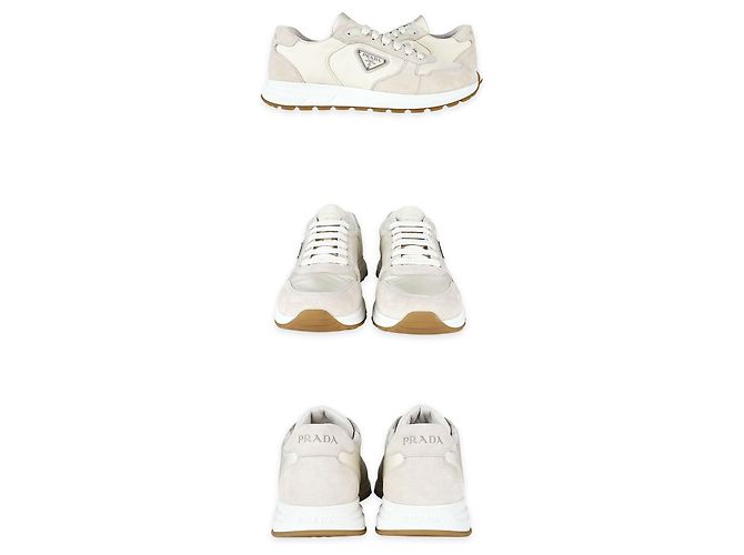 Prada Sneaker in nylon con inserti in camoscio da uomo - vista 3