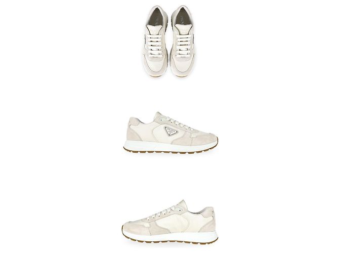 Prada Sneaker in nylon con inserti in camoscio da uomo - vista 4