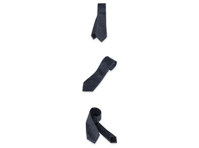 Gucci Cravatta in seta da uomo con logo GG Jacquard (Dark Blue) - vista 4