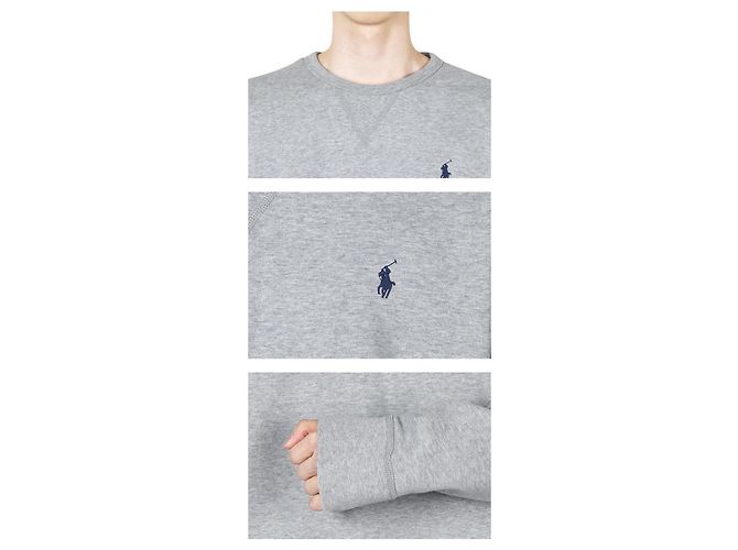 Ralph Lauren Herren Sweatshirt aus Baumwolle mit Pony-Logo Silber - Ansicht 4