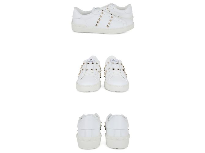 Valentino Sneakers Untitled Gold Stud da uomo (White) Bianco - vista 4