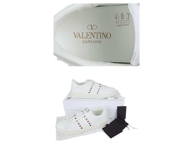 Valentino Sneakers Untitled Gold Stud da uomo (White) Bianco - vista 8