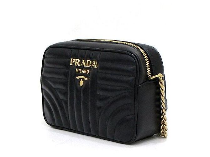 Prada Mini bolso bandolera Diagram de piel negra con logotipo Negro - vista 3