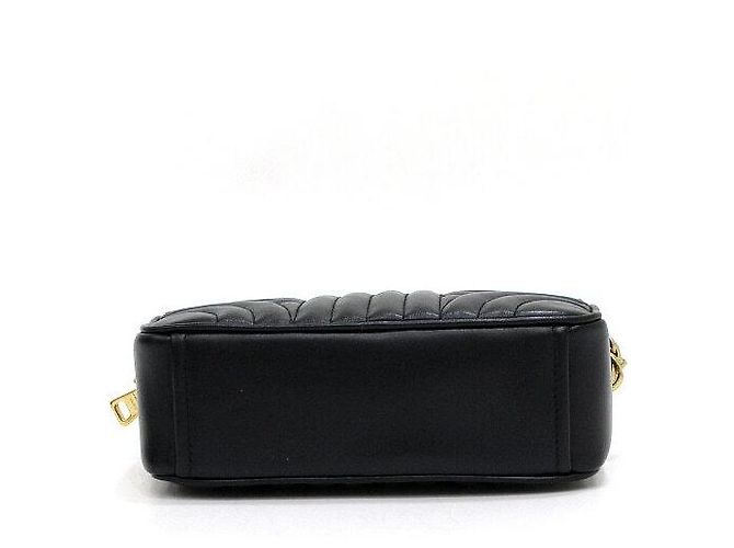 Prada Mini bolso bandolera Diagram de piel negra con logotipo Negro - vista 6