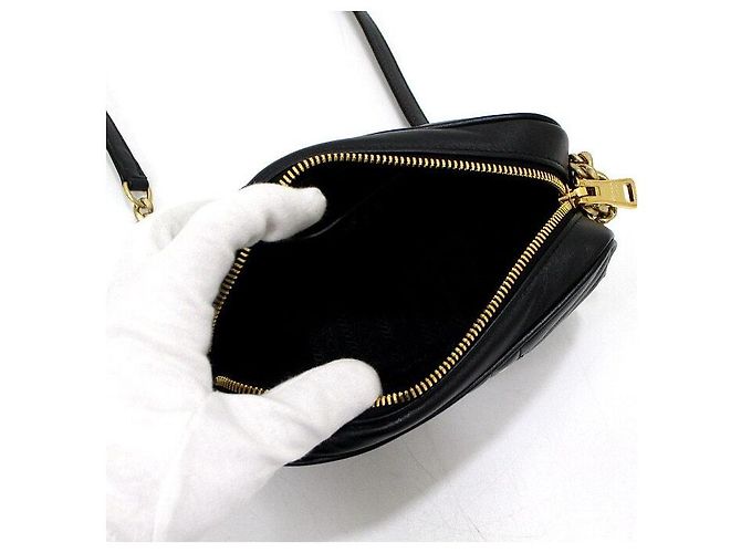 Prada Mini bolso bandolera Diagram de piel negra con logotipo Negro - vista 7