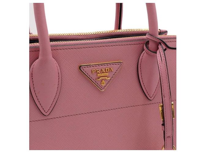 Prada Borsa Tote Paradigma in Saffiano Rosa con Logo Dorato - vista 10