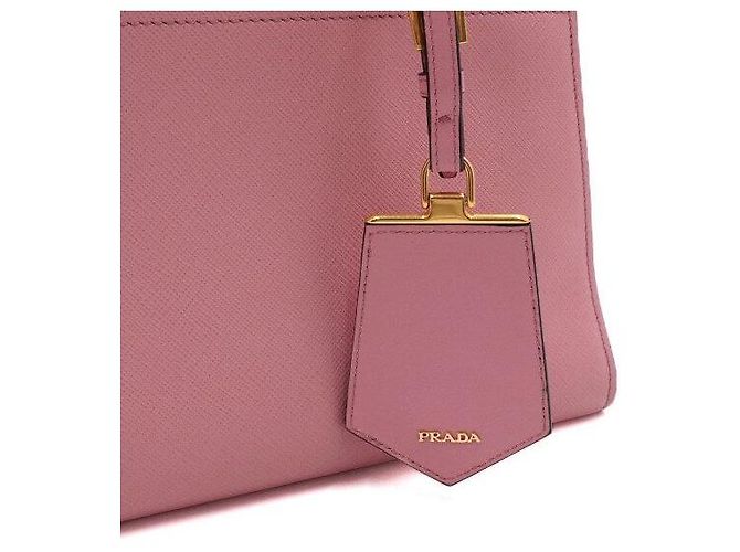 Prada Borsa Tote Paradigma in Saffiano Rosa con Logo Dorato - vista 11