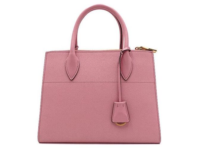 Prada Borsa Tote Paradigma in Saffiano Rosa con Logo Dorato - vista 4