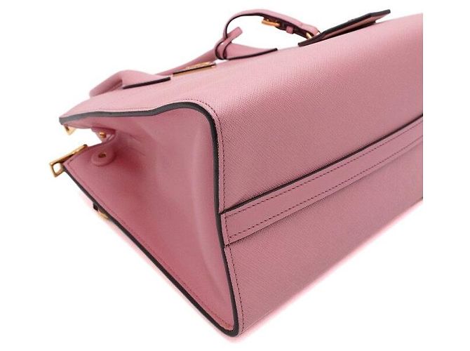 Prada Borsa Tote Paradigma in Saffiano Rosa con Logo Dorato - vista 7