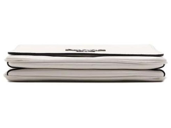 Prada Borsa a tracolla e crossbody in vitello Saffiano morbido bianco con logo argento e catena - vista 8