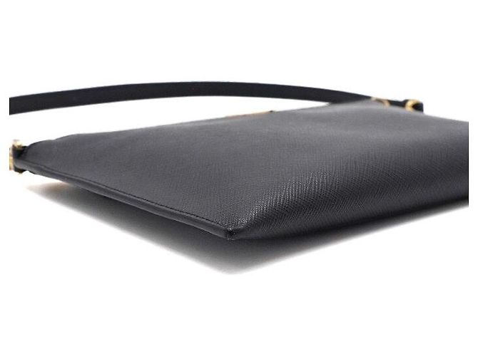 Prada Borsa a tracolla pouch Logo in Saffiano Nero - vista 8
