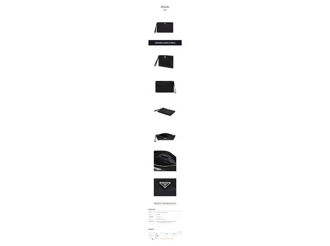 Prada Clutch in Re-Nylon con logo triangolare Nero - vista 3