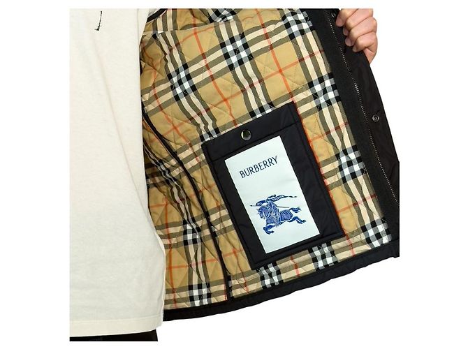 Burberry HADDINGTON Night Logo gesteppte Nylon-Halbjacke Schwarz - Ansicht 6