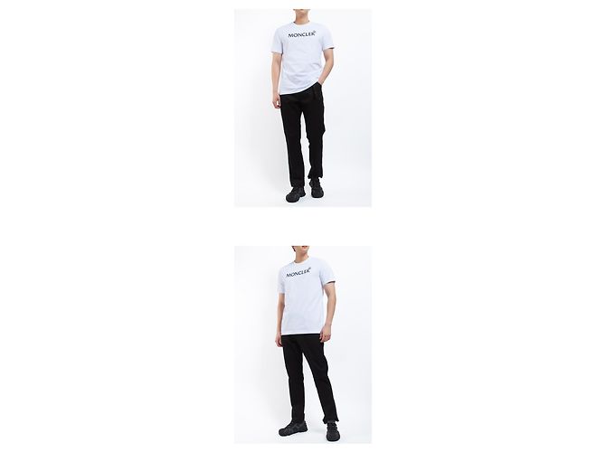 Moncler T-shirt in cotone con logo floccato e patch logo - vista 2