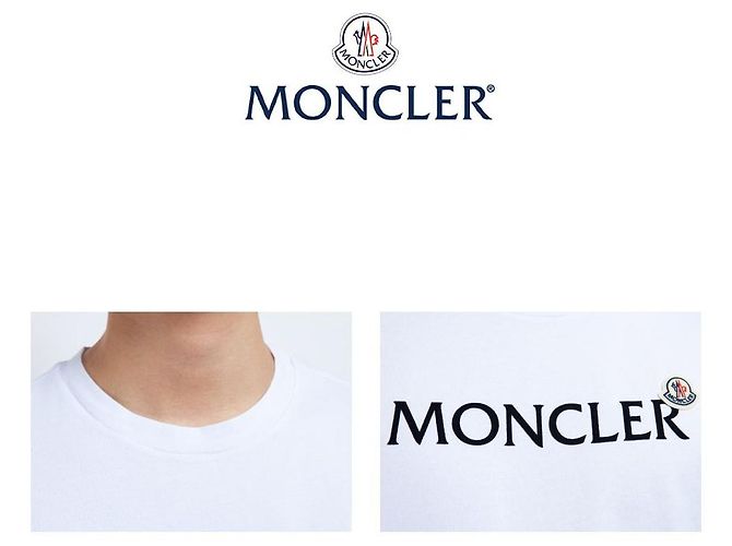 Moncler T-shirt in cotone con logo floccato e patch logo - vista 3