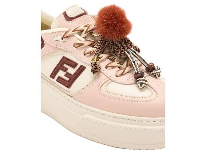 Fendi Zapatillas platform bajas de piel con charms - vista 4