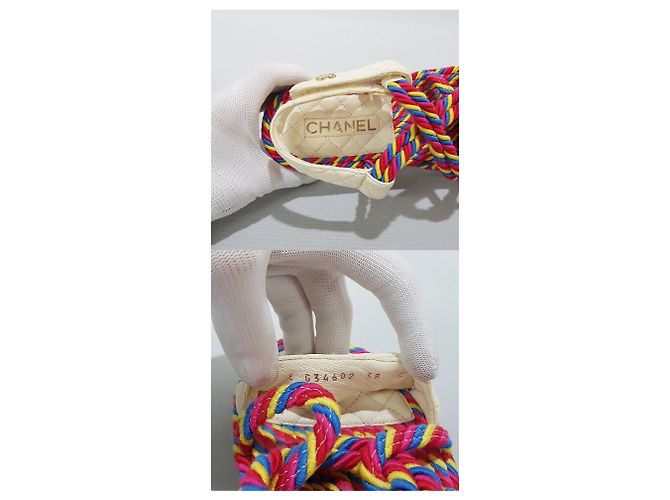 Chanel Sandali in corda con Velcro Argento - vista 10