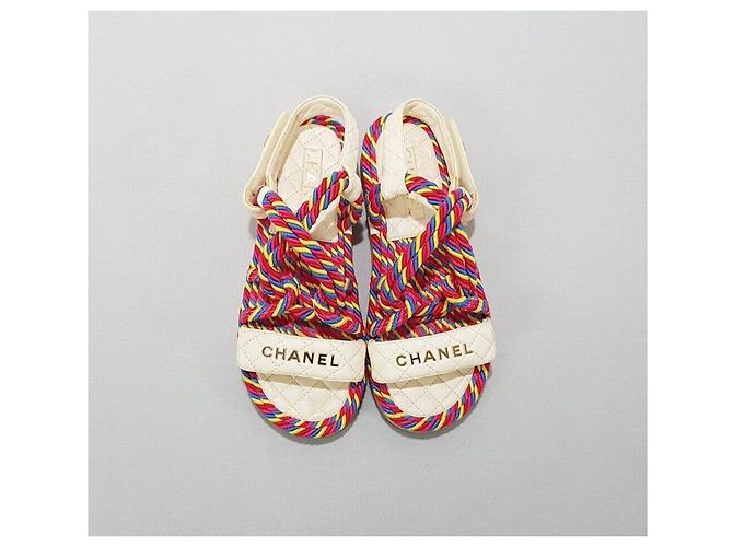 Chanel Sandali in corda con Velcro Argento - vista 3