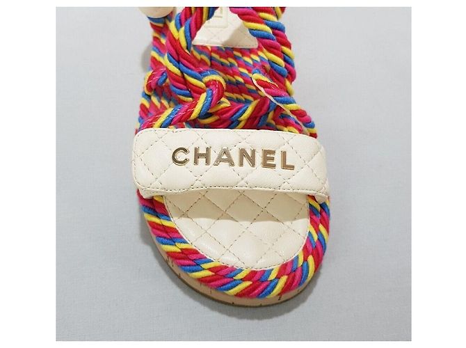 Chanel Sandali in corda con Velcro Argento - vista 4